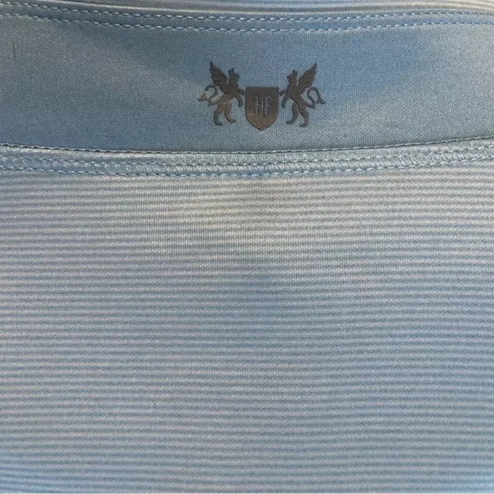 New Hickey Freeman NWT Men's Large 1/4 Zip Vest Lite Blue Mini Stripe - Picture 2 of 9